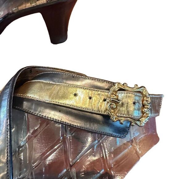 Boutique brown and gold heels - size 8.5 - Picture 2 of 8